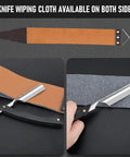 Premium Straight Razor And Leather Shaving Strop Set With Sharp Stainless Steel Blade and smooth wooden handle and leather strop.