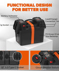 Heavy Duty Slick Smart Battery Box Fits Group 24 27 And 31 Cells Built In 12V Outlet showing circuit features and connectors