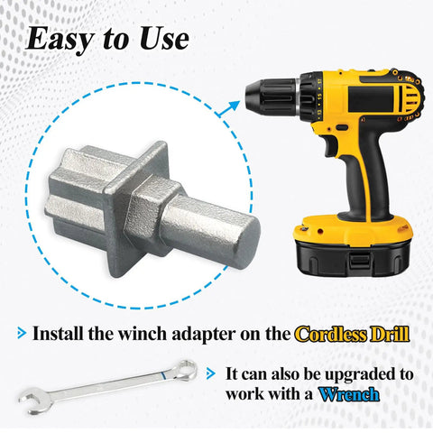 Ebrmeiwo 7431 Sailing Cordless Drill And Winch Adapter, Heavy Duty Metal Tool For Sailboats, fits cordless drill and wrench.