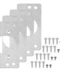 4 Pack Hinge Repair Plate Kit For Cabinets And Doors, Stainless Steel, 90x47mm (3.54x1.85 In), screws included, durable silver brackets