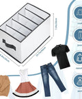 4 Piece Closet Organizers Set For Clothes Storage Drawer Dividers For Underwear Bras Socks And More Large Nylon Mesh Foldable Wardrobe Organizers 15.7 Inch Deep 9.8 Inch Wide 7.9 Inch High showing single organizer with dimensions