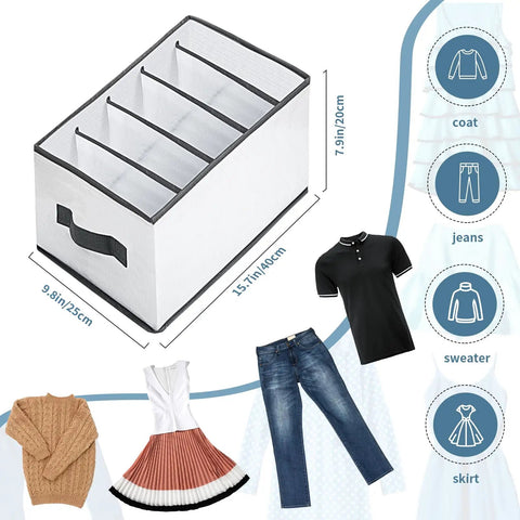 4 Piece Closet Organizers Set For Clothes Storage Drawer Dividers For Underwear Bras Socks And More Large Nylon Mesh Foldable Wardrobe Organizers 15.7 Inch Deep 9.8 Inch Wide 7.9 Inch High showing single organizer with dimensions