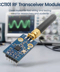 Super Cool 2-Pack CC1101 433MHz RF Modules With SMA Antennas on workbench, ideal for testing and stable signal control.