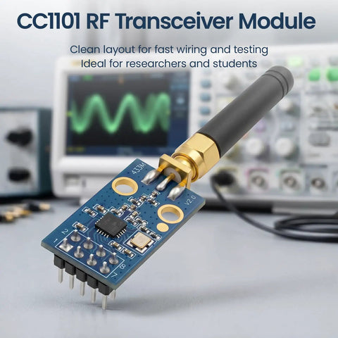Super Cool 2-Pack CC1101 433MHz RF Modules With SMA Antennas on workbench, ideal for testing and stable signal control.