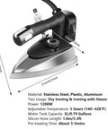 Rock Solid 1200 Watt Industrial Steam Iron With Titanium Coated Soleplate, stainless steel body, three liter reservoir for efficient ironing.
