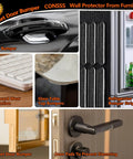 Clear Silicone Wall Bumpers 28 Pieces Ultra Strong Self Adhesive Anti Collision Pads for protecting cabinets, doors, and surfaces.