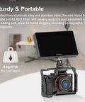 All Metal CNC Built One Quarter Inch Swivel Mini Ball Head Tripod Mount With 360 Degree Rotation And 125 Degree Tilt For Camera Cages, Compatibility With Super Clamps, Suction Cup Mounts, Magnetic Bases, And A Max Load Of 11 Lb. on camera cage with monitor