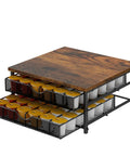 2 Tier Coffee Pod Organizer With Sliding Baskets Holds 72 K Cup Pods Built Tough Wood Top With Metal Frame