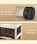 Multitasking Rolling Storage Cart With Sturdy Plastic Drawers And Smooth Gliding Swivel Wheels showcasing removable pulleys and clear drawers.
