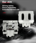 Built Tough Front Left And Right Disc Brake Calipers Without Bracket Fits Jeep Cherokee Grand Cherokee Wrangler 1990 To 2001, silver finish.