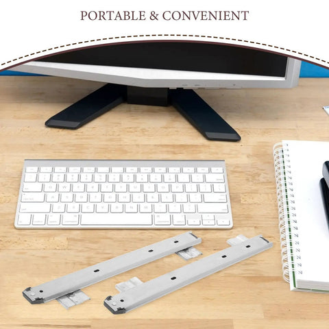 Two Pack Ball Bearing Drawer Slides For Keyboard Tray Under Desk Mount, Heavy Duty Cold Rolled Steel Construction, Smooth Glide, Easy Installation, Stable, Quiet Operation For Home Office And Workstation on desk