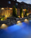 Eight Pack 7 Inch LED Hardscape Step Lights 2.5W Waterproof IP68 For Retaining Walls And Pavers, Low Voltage 12V To 36V AC DC