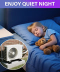 Child sleeping peacefully with AC unit on 8 Pack Rubber Vibration Isolator Mounting Brackets for outdoor stability and noise reduction