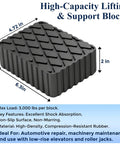 Beefy Solid Rubber Auto Lift Blocks Two Pack Heavy Duty Anti Slip Lift Pads With 3000 Lbs Per Pad Capacity detailed view