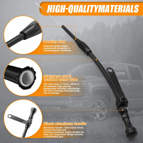 Chevy Small Block Dipstick 1980 Up Compatible With 265 283 305 327 350 383 400 SBC Passenger Side Black Engine Oil Dipstick