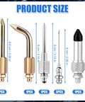 Lyreh grease gun accessory kit, 7-piece set with assorted nozzles and adapters for small spaces
