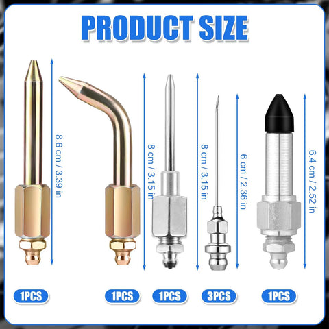 Lyreh grease gun accessory kit, 7-piece set with assorted nozzles and adapters for small spaces