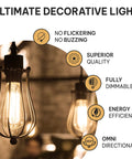 Vintage Edison Light Bulbs 60W E26 E27 Base 2100K Dimmable ST58 Style Warm Glow Squirrel Filament 6 Pack shown in cage pendant