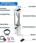 Diagram of Chevy Silverado And GMC Sierra Fuel Pump Assembly With Sending Unit And Pressure Sensor Replacement For 1999-2004 4.3L 4.8L 5.3L 6.0L 8.1L V8 Engines Fits Silverado 1500 2500 3500 And Sierra Replaces E3500M showing components.