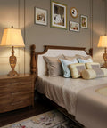 29.5 Inch Tall Touch Control Traditional Table Lamp Set Of 2 With Dual USB Ports 3 Way Dimmable in bedroom setting
