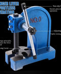 Heavy Duty Manual Arbor Press 3 Ton Cast Iron Desktop Punch Press with 20" lever for metal stamping and bending.