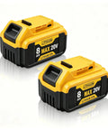 Rock Solid Heavy Duty 2 Pack 8 Ah Rechargeable Lithium Ion Battery Compatible With DeWalt 20V Max Power Tools For Drills And Impact Drivers Baked To Last Long Hours So You Can Finish The Job Without Breaking A Sweat.