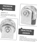 Cast-iron V-type groove wheel garage door roller with mounting bolt; front and side views.