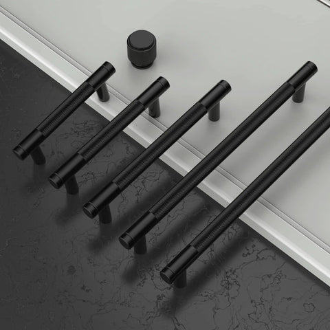 10 Pack 6.3 Inch 160mm Matte Black Knurled Cabinet Pulls Ideal For Cupboards And Drawers Durable Kitchen Cabinet Handles