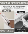 Heavy Duty Baby Proofing Edge Protectors 6.5Ft Super Dense Soft Rubber Foam showing clean adhesive application on furniture.