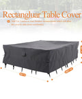 Extra Large Patio Furniture Cover Set For Outdoor Table And Sofa Sectional, Heavy Duty Waterproof, 180W X 96D X 36H Inches, Grey