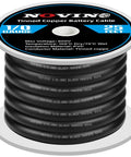 Spool of One Zero AWG Battery Cable For Marine, Automotive, Solar And Welding Use, Heavy Duty Copper Wire, Tin Coated For Saltwater Corrosion Resistance, 600V Rated, Pure Copper Marine Grade Wire For Generator And Power Systems, 25 ft black cable