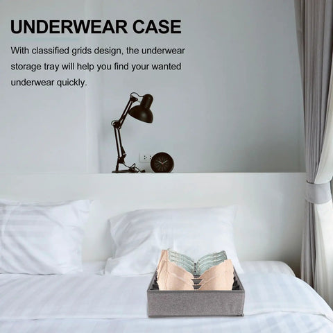 Slick Seven Compartment Folding Fabric Drawer Organizer For Underwear Socks And Hair Accessories To Quick Clean Up Your Bedroom Closet Space Without Any Sweat Or Hassle Today with classified grid design.