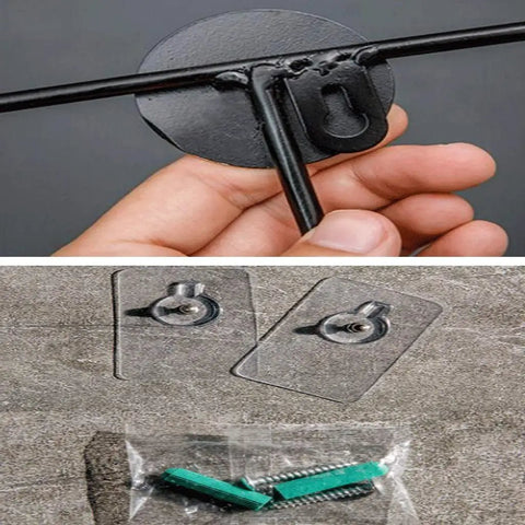 Heavy Duty Retro Wrought Iron Wall Coat Hook With Nordic Vibes Multi Key Holder installation kit, including mounts and screws.