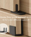 5.5 Foot Sliding Barn Door Hardware Kit For Double Doors Easy Install Track System With Two Floor Guides Detail View