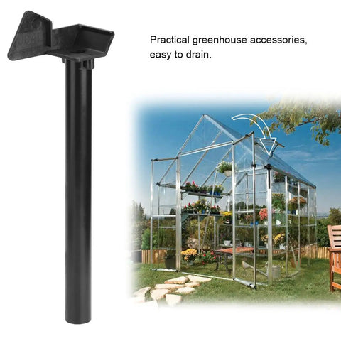 Rainwater Gutter Downpipe Kit For Small Greenhouses, Durable PVC And Aluminum Drainage System With Tubes, Brackets, And Accessories, Weatherproof Black, Easy Install
