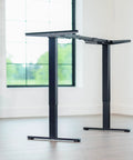 Heavy Duty Dual Motor Electric Sit Stand Desk Frame For DIY Tops, 220 Lbs Capacity, Height Adjustable With Memory Controller shown in black