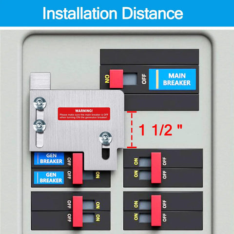 Generator Interlock Kit For Cutler Hammer CH Series Panels, 150 Amp Or 200 Amp Main Breaker, 1.5 Inch Spacing, installed