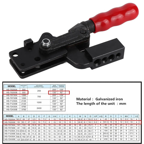 Heavy Duty Arrow Storage Case Clamp With Toggle Latch, High Carbon Steel Construction, 250 Kg Clamping Force, 130 Degree Press Angle, 15x5.5x3.1 Cm, Model GH 70200B, Ideal For Equipment Installation, Mechanical Operation For Workshop Projects.
