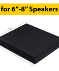 Black foam isolation pad for 6-8 inch speakers with dimensions labeled, part of Pair Of SMPad 8 Studio Monitor Isolation Pads.