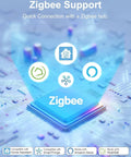 ZigBee Smart Power Strip With Five Foot Extension Cord Etl Certified Plug And Play With Alexa Google Home And Smartthings support graphic.