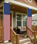 Pair Of Must Have Patriotic Porch Banners For 4th Of July And All American Holidays Outdoor Indoor Red White And Blue American Flag Decor Durable Oxford Material Easy Hang Signs For Memorial Day Veterans Day Presidents Day Independence Day And More on front porch