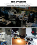 Top Shelf Led Machine Work Light With Heavy Duty Magnetic Base And Flexible Gooseneck Arm Pumping Out Killer Shop Brightness At One Thousand Lumens ready for CNC lathes and drilling machines.