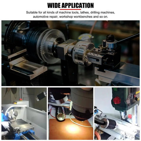 Top Shelf Led Machine Work Light With Heavy Duty Magnetic Base And Flexible Gooseneck Arm Pumping Out Killer Shop Brightness At One Thousand Lumens ready for CNC lathes and drilling machines.