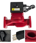 Boss Level 1 2 Hp Circulation Pump Ups26 150Sf with plug and play hookup, red housing, and wiring for Grundfos 95906632 units.