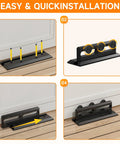 Installation steps for Heavy Duty Door Security Bar For Home Protection, Adjustable Three Knobs Brace Barricade