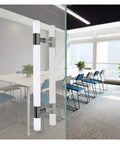 Clear Acrylic Sliding Door Handle Set For Office Shower Hotel And Glass Doors Double Sided Pull Handles in modern office