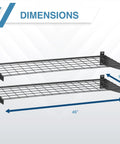 Beefy 2 Pack Heavy Duty Steel Wall Garage Shelves 45 Inch By 15 Inch Wall Mounted Storage With Low Profile Brackets Holds Up To 200 Pounds Per Shelf Hammertone Finish Space Saving Garage Organization