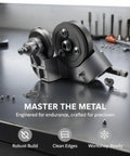 Heavy Duty Drill Nibbler Metal Cutter Attachment Titanium Steel Converter For Sheet Metal Fast Smooth Trimming on a workbench.