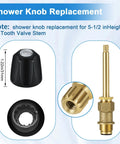 Matte Black Tub And Shower Trim Kit With Knob And Bath Spout For 1/2 Inch Copper Connection knob and valve stem detail