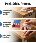 Step-by-step guide to applying Self Adhesive 1 Inch Square Rubber Bumpers Pack Of 20 For Cutting Boards, Glass Tables.